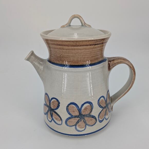 Metlox Bandero Coffee Pot Lidded Ceramic Pottery Kettle 1970s Flower Pattern - Picture 8 of 9